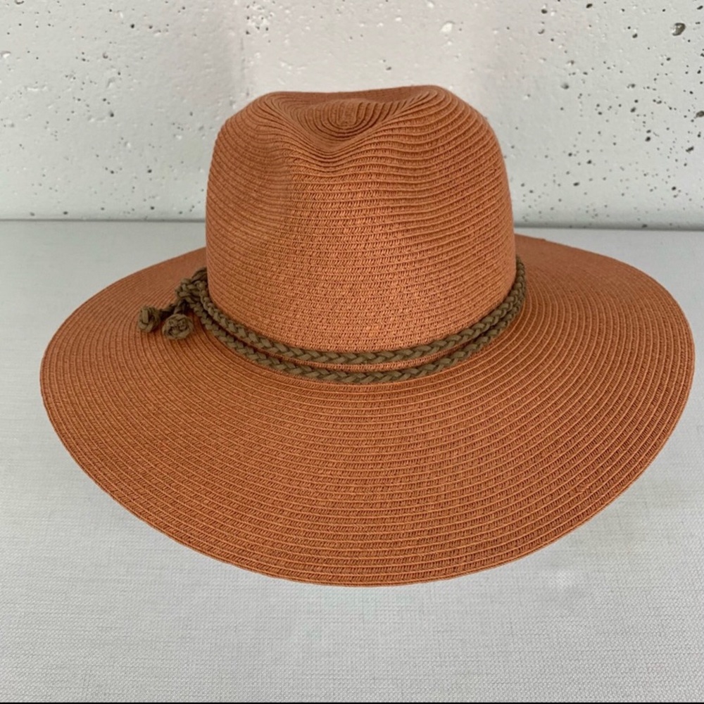 Hat Attack Copper / Peach Floppy Straw Hat - image 1